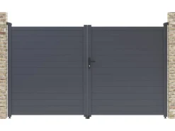 Portail aluminium "Marc" - 299.5 x 180.9 cm - Gris