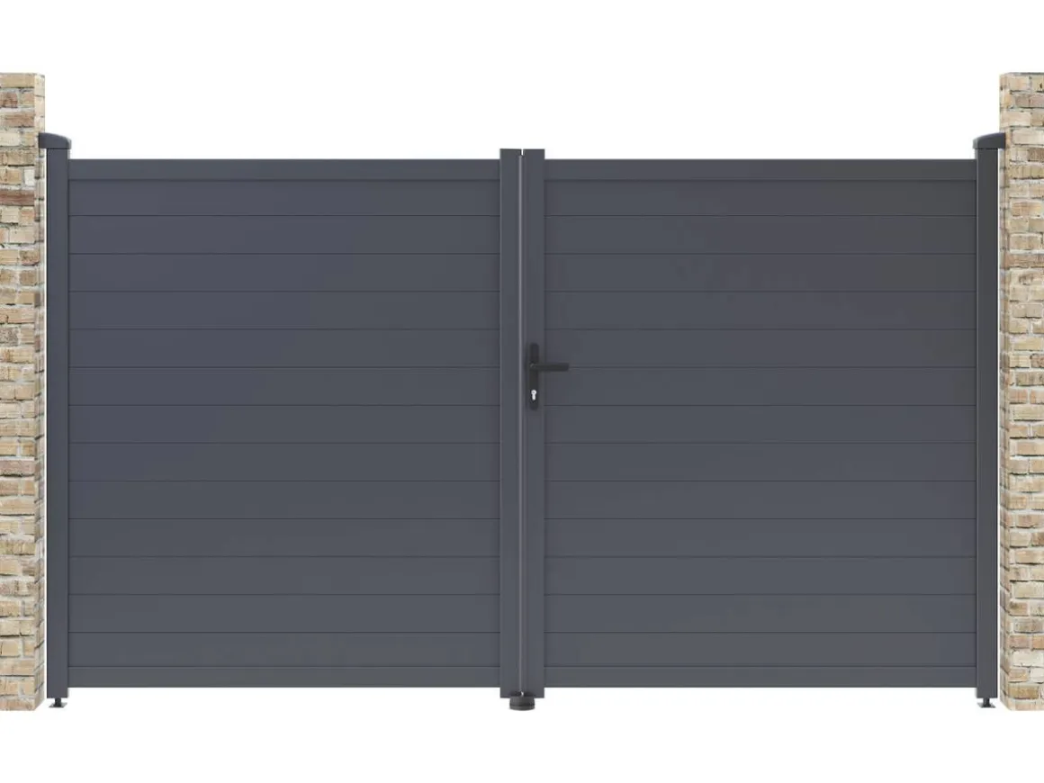 Portail aluminium "Marc" - 299.5 x 180.9 cm - Gris