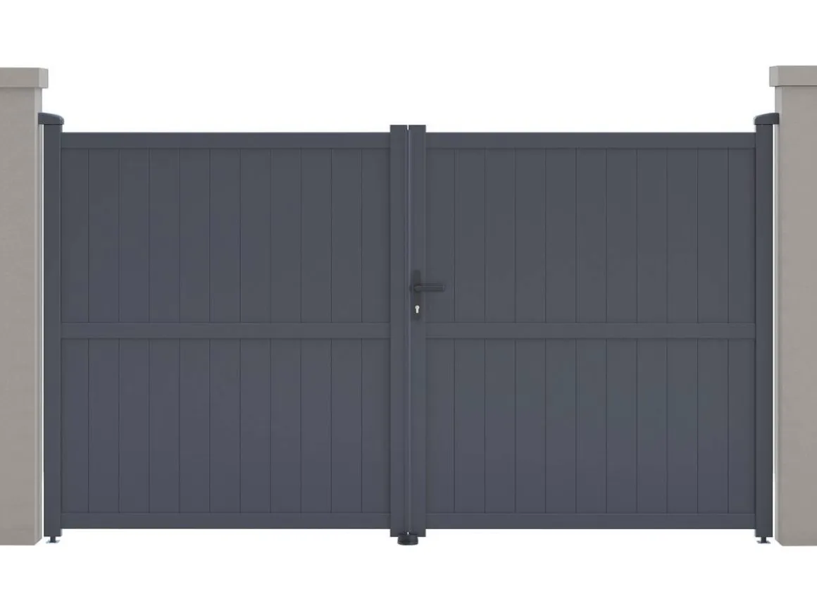 Portail aluminium "Maurice" - 299.5 x 155.9 cm - Gris