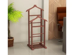 Portant à vêtement en bois "Beta" - 33 x 46 x 120 cm - Marron
