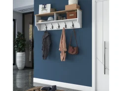Porte-manteau en bois "Pino" - 120 x 22 x 37 cm - Blanc