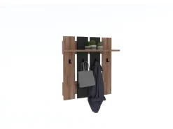 Porte-manteau mural avec étagère en bois