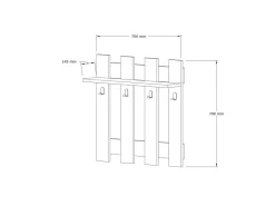 Porte-manteau mural en bois 