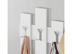Porte manteau mural en bois "Wave" - 64 x 4 x 79 cm - Blanc