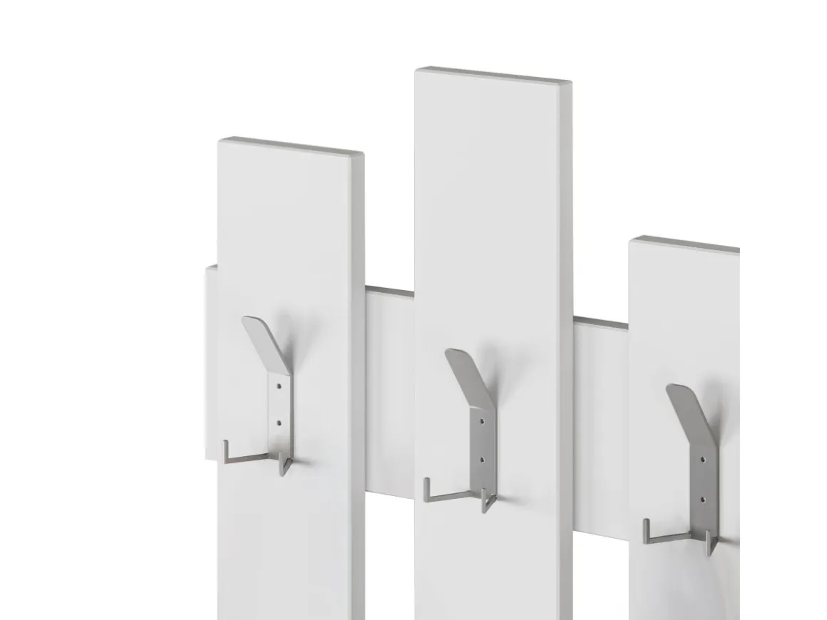 Porte manteau mural en bois "Wave" - 64 x 4 x 79 cm - Blanc