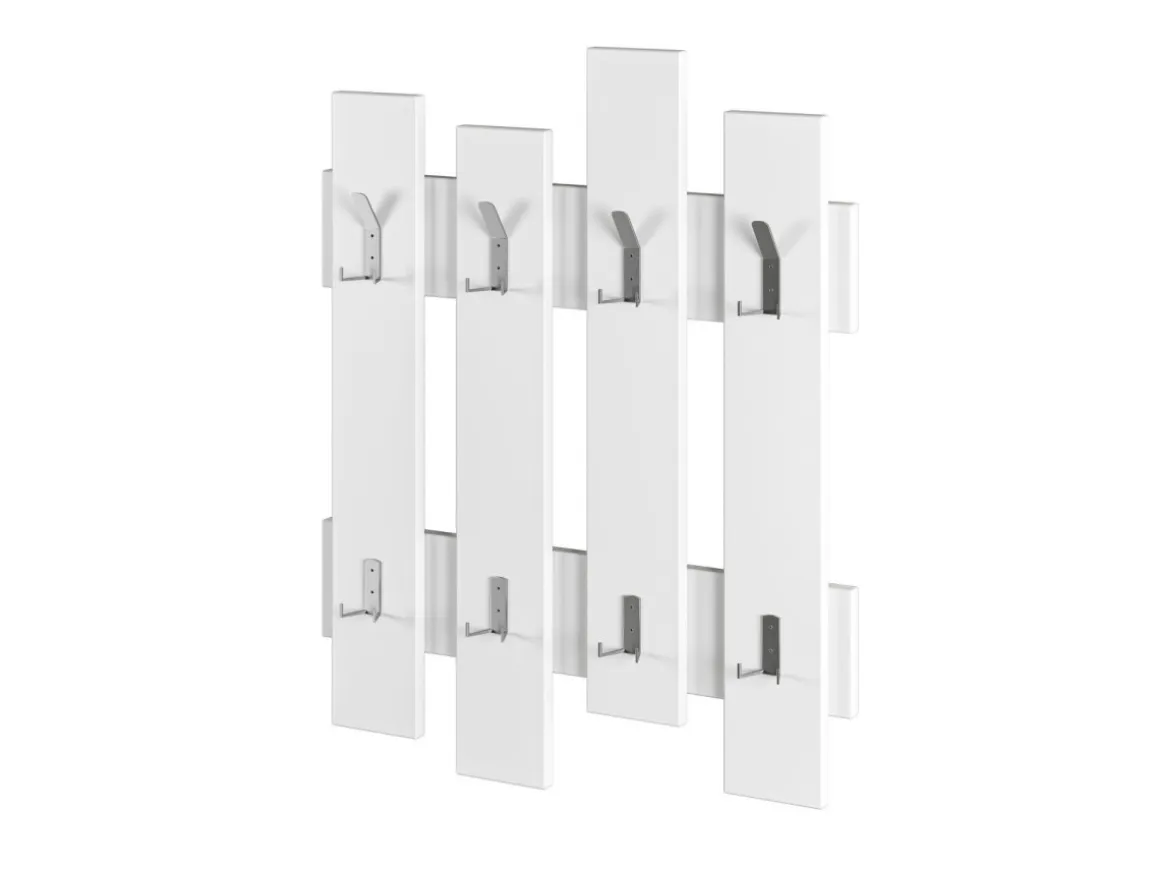 Porte manteau mural en bois "Wave" - 64 x 4 x 79 cm - Blanc