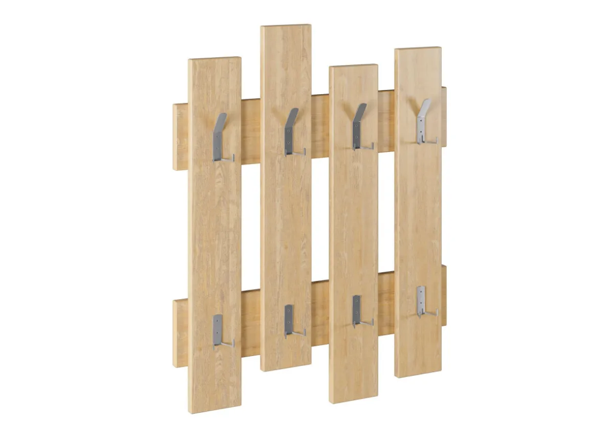 Porte manteau mural en bois "Wave" - 64 x 4 x 79 cm - Beige