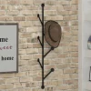 Porte manteau mural en métal "Ponpon" - 22 x 5 x 94 cm - Noir