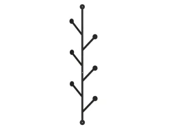 Porte manteau mural en métal "Ponpon" - 22 x 5 x 94 cm - Noir