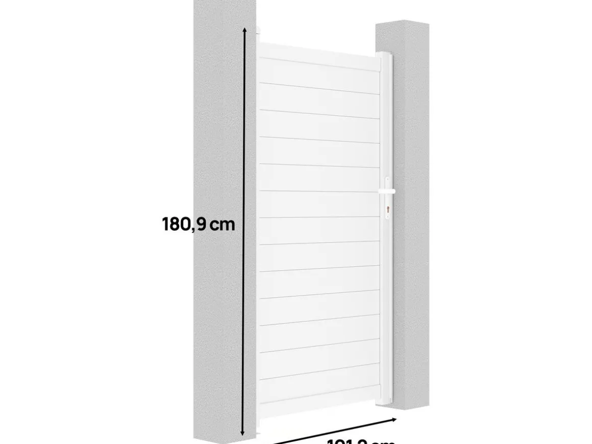 Portillon aluminium "Eric" - 101.2 x 180.9 cm - Blanc