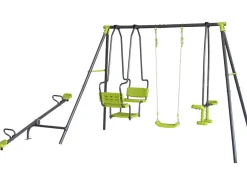 Portique de jeu en métal avec balançoire a bascule 