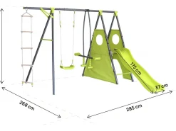 Portique de jeu métal avec toboggan 