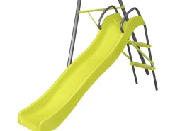 Portique en métal avec toboggan "Enzo II " - 4 agrès - Vert