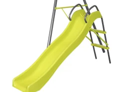 Portique en métal avec toboggan "Ludo II" avec 4 agrès - Vert