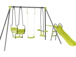 Portique en métal avec toboggan 