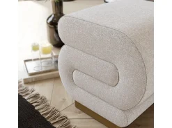 Pouf en bois "Sally" 40 x 42 x 42 cm - Crème