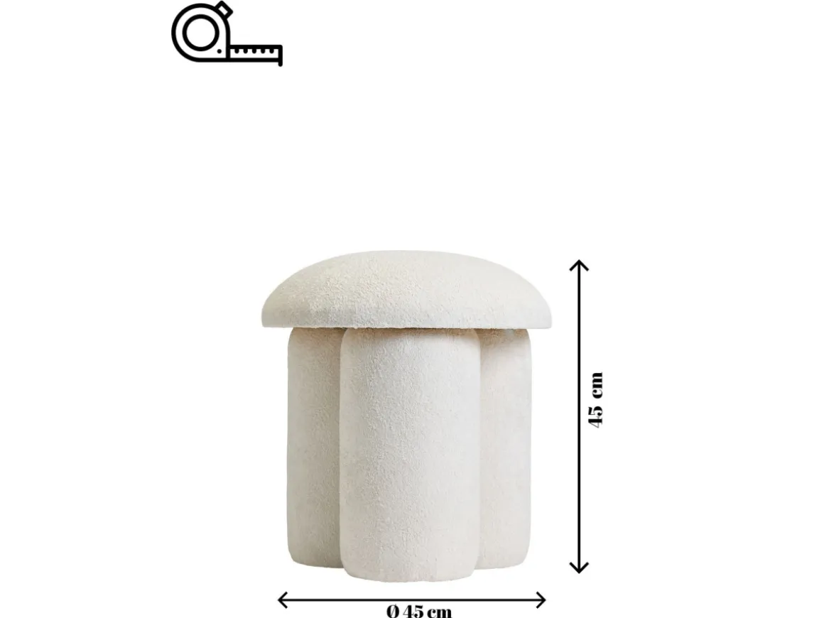 Pouf en tissu "Magnus" - 45 x 45 x 48 cm - Blanc