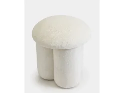 Pouf en tissu "Magnus" - 45 x 45 x 48 cm - Blanc
