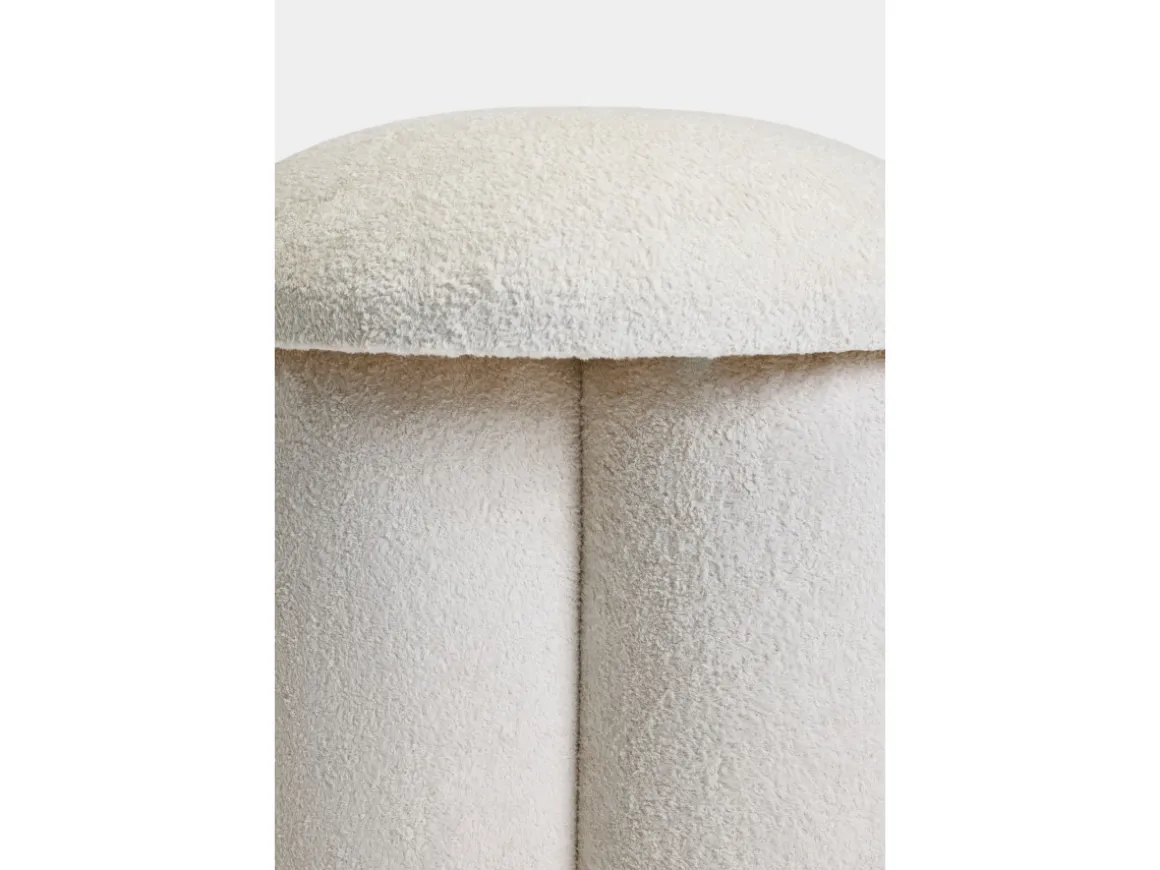 Pouf en tissu "Magnus" - 45 x 45 x 48 cm - Blanc
