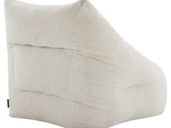 Pouf en velours côtelé "Medellin" - Beige - 85 x 85 x 72 cm