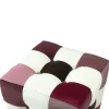 Pouf en velours "Patchwork" - 42 x 42 x 42 cm - Multicolore