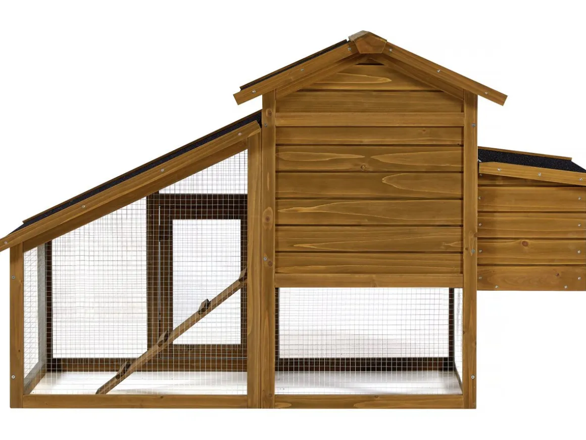 Poulailler avec pondoir en bois "Clochette" - Marron