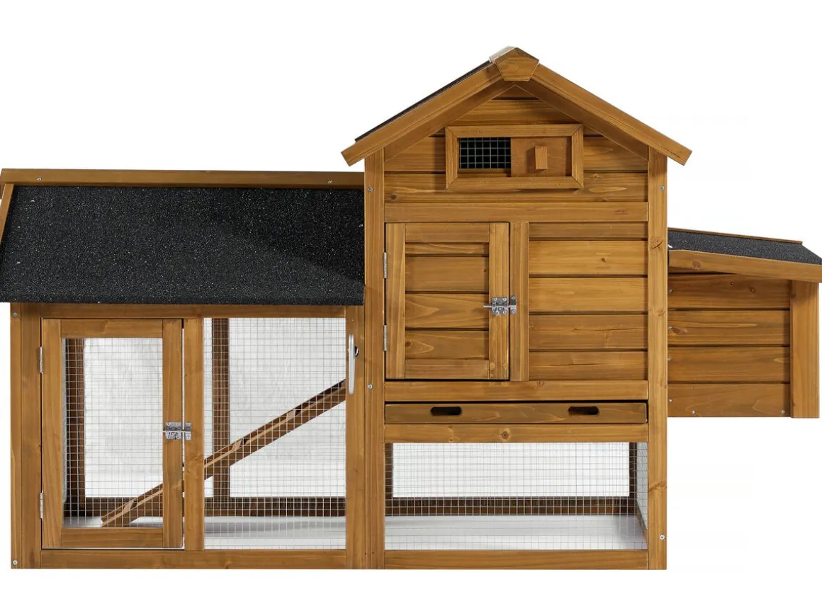 Poulailler "Poulette" avec pondoir en bois - Marron