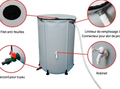 Récupérateur d窶册au souple en PVC 250 L - Gris