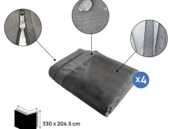 Rideau + moustiquaire pour pergola bioclimatique 