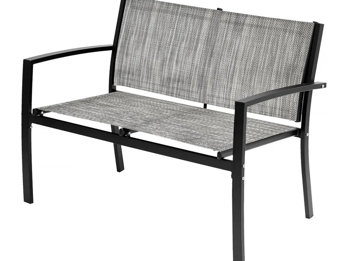 Salon de jardin bas "Lino" - 4 places - Gris