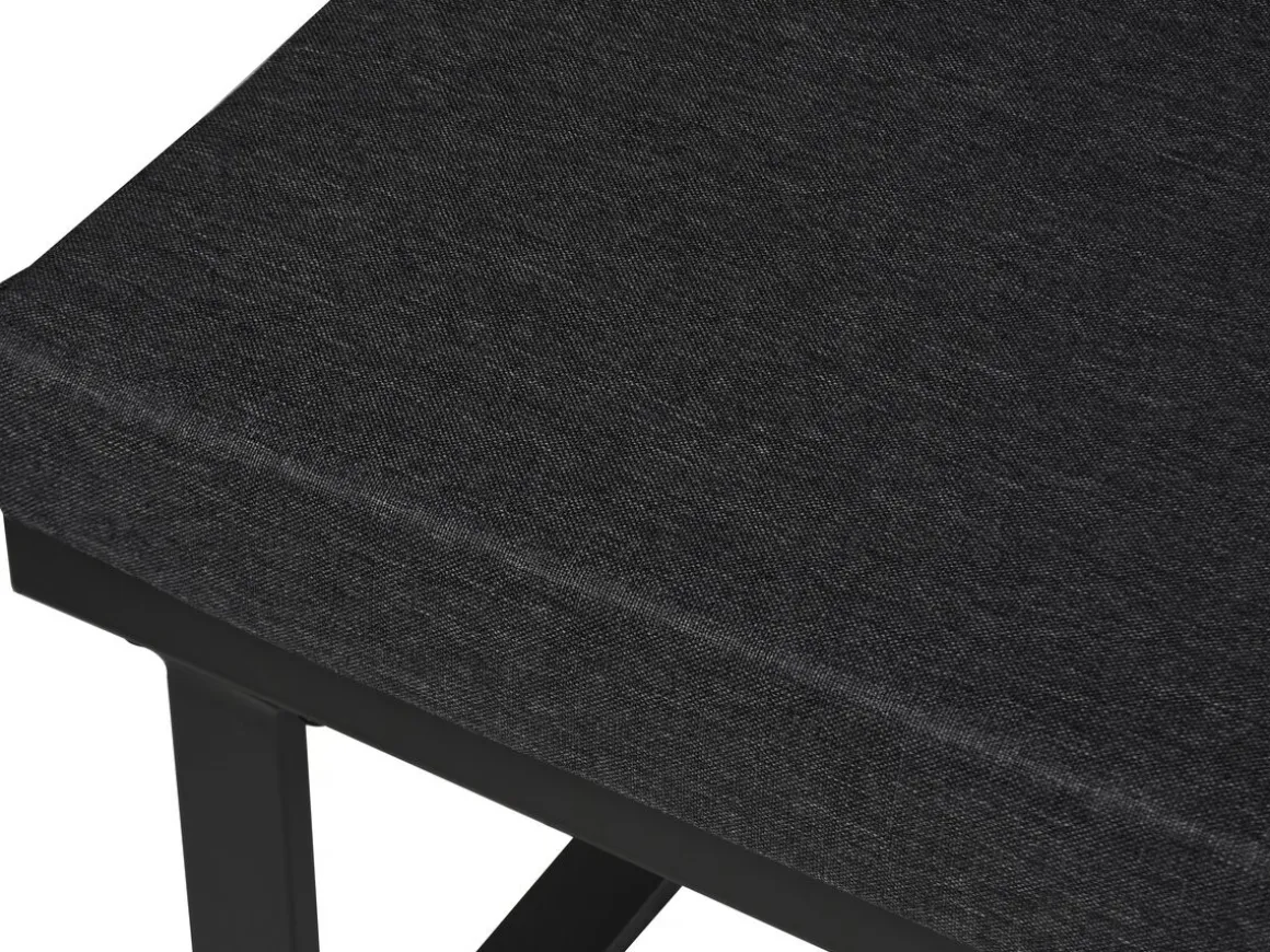 Salon de jardin canapé d'angle décor imitation bois "Fiora" - 5 places - Gris