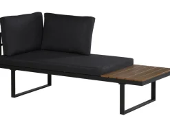 Salon de jardin canapé d'angle modulable décor imitation bois "Sylva" - 4 places - Gris