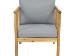 Salon de jardin en bois avec coussins inclus