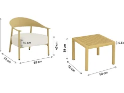 Salon de jardin en métal et plastique 
