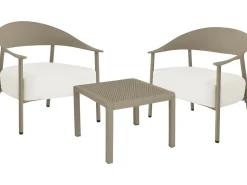 Salon de jardin en métal et plastique "Céora" - 2 places - Taupe