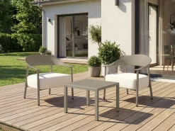 Salon de jardin en métal et plastique