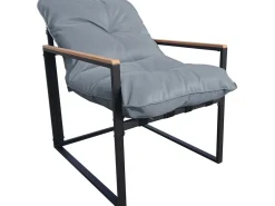 Salon de jardin "Jules" - 4 places - Gris/Noir