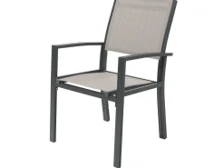 Salon de jardin repas extensible "Lagos" - 200/320 x 105 x 76 cm - 10 chaises - Taupe