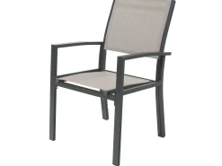 Salon de jardin repas extensible "Lagos" - 200/320 x 105 x 76 cm - 12 chaises - Taupe