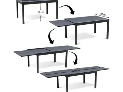 Salon de jardin repas extensible 