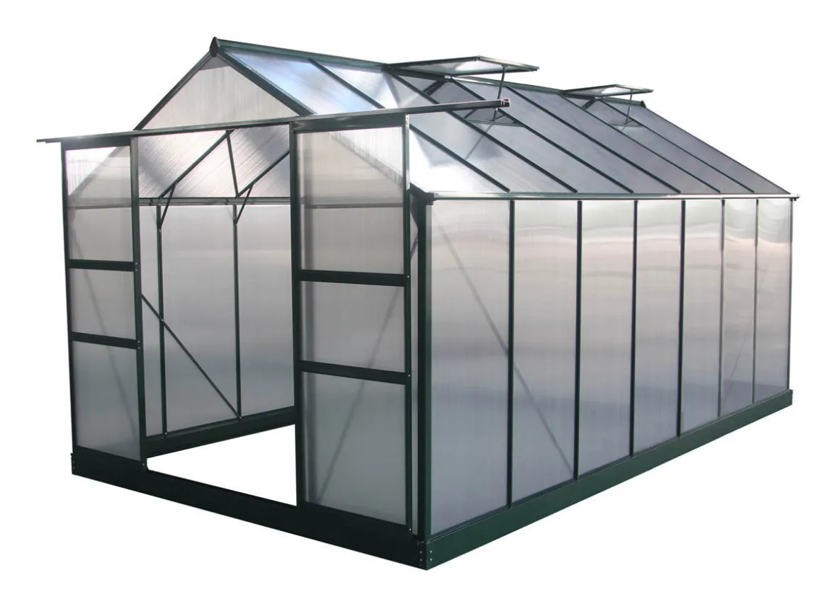 Serre jardin polycarbonate "Dahlia" Vert Sapin 13,29 m²