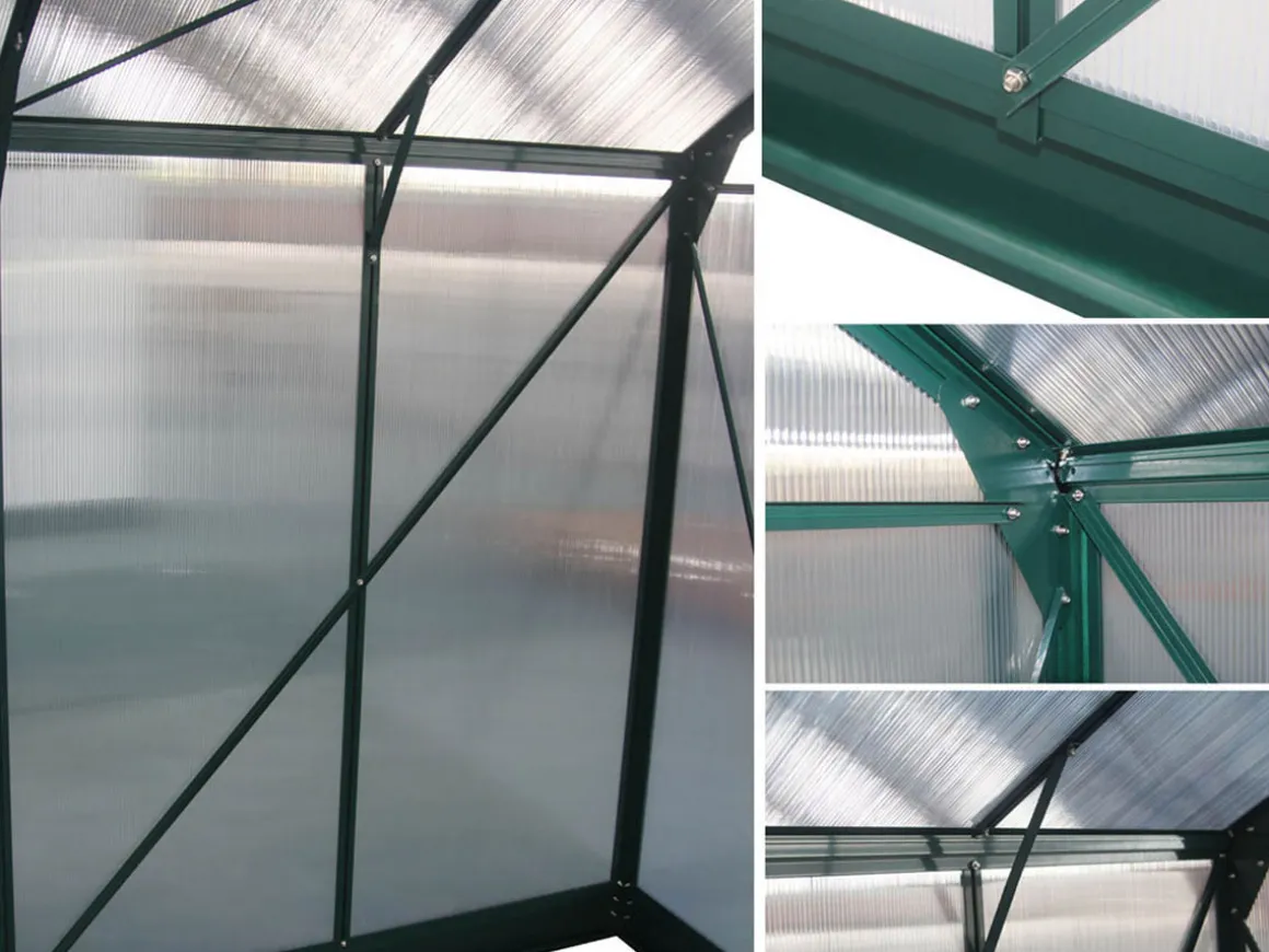 Serre jardin polycarbonate "Dahlia" Vert Sapin 13,29 m²