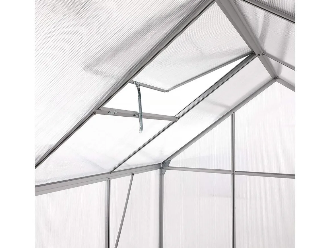 Serre jardin polycarbonate 250 x 190 x 195 cm "Basilic" - 4,75 m² - Gris