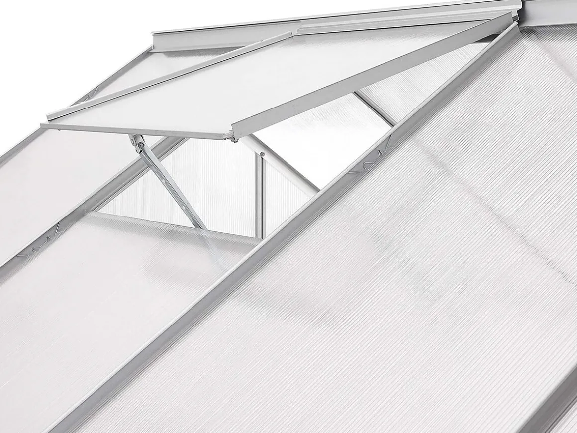 Serre jardin polycarbonate 250 x 190 x 195 cm "Basilic" - 4,75 m² - Gris