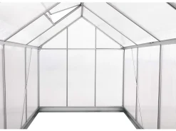 Serre jardin polycarbonate 310 x 190 x 195 cm "Basilic" - 5,89 m² - Gris