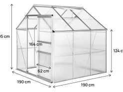 Serre jardin polycarbonate 190 x 190 x 195 cm 