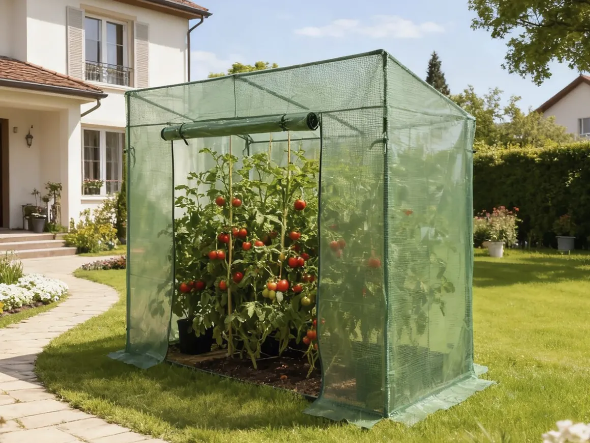 Serre tomates de jardin "Lys" - 1.6 m² - 130g - Vert