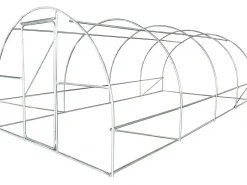 Serre tunelle de jardin avec porte 6 x 3 m "Mimosa" - 18 m² - 180g - Blanc
