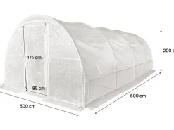 Serre tunelle de jardin avec porte 6 x 3 m
