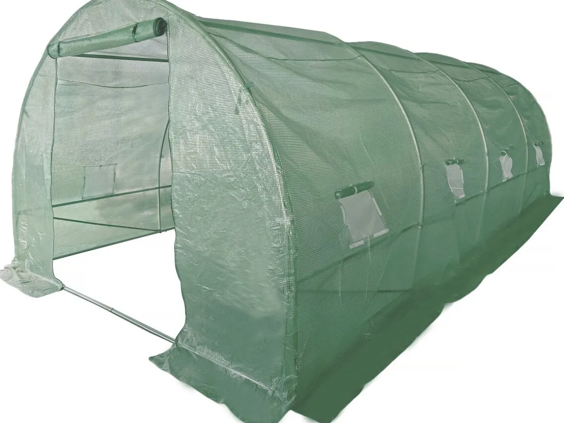 Serre tunelle de jardin 6 x 3 m "Lys" - 18 m² - 140g - Vert